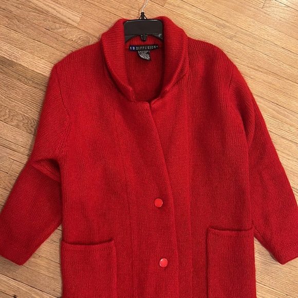 I.B. Diffusion Wool and Mohair Long Sweater Duster Jacket Small - Picture 2 of 10